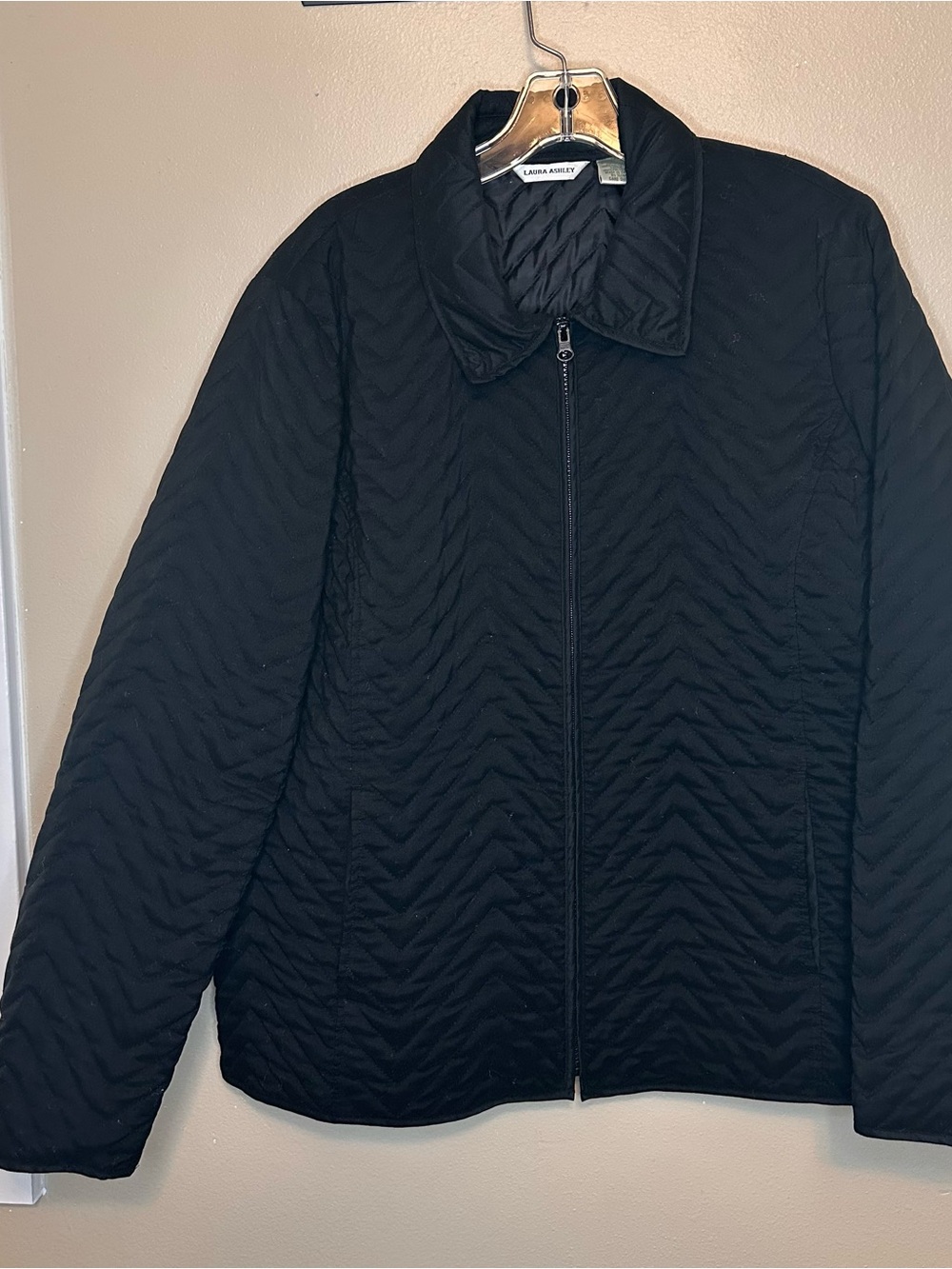 Laura Ashley Black Quilted Zip Jacket